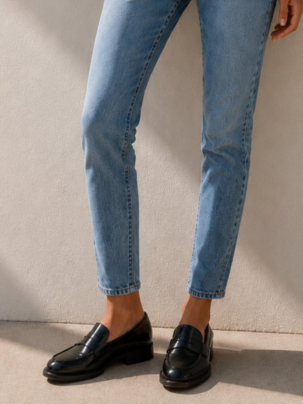 black loafers